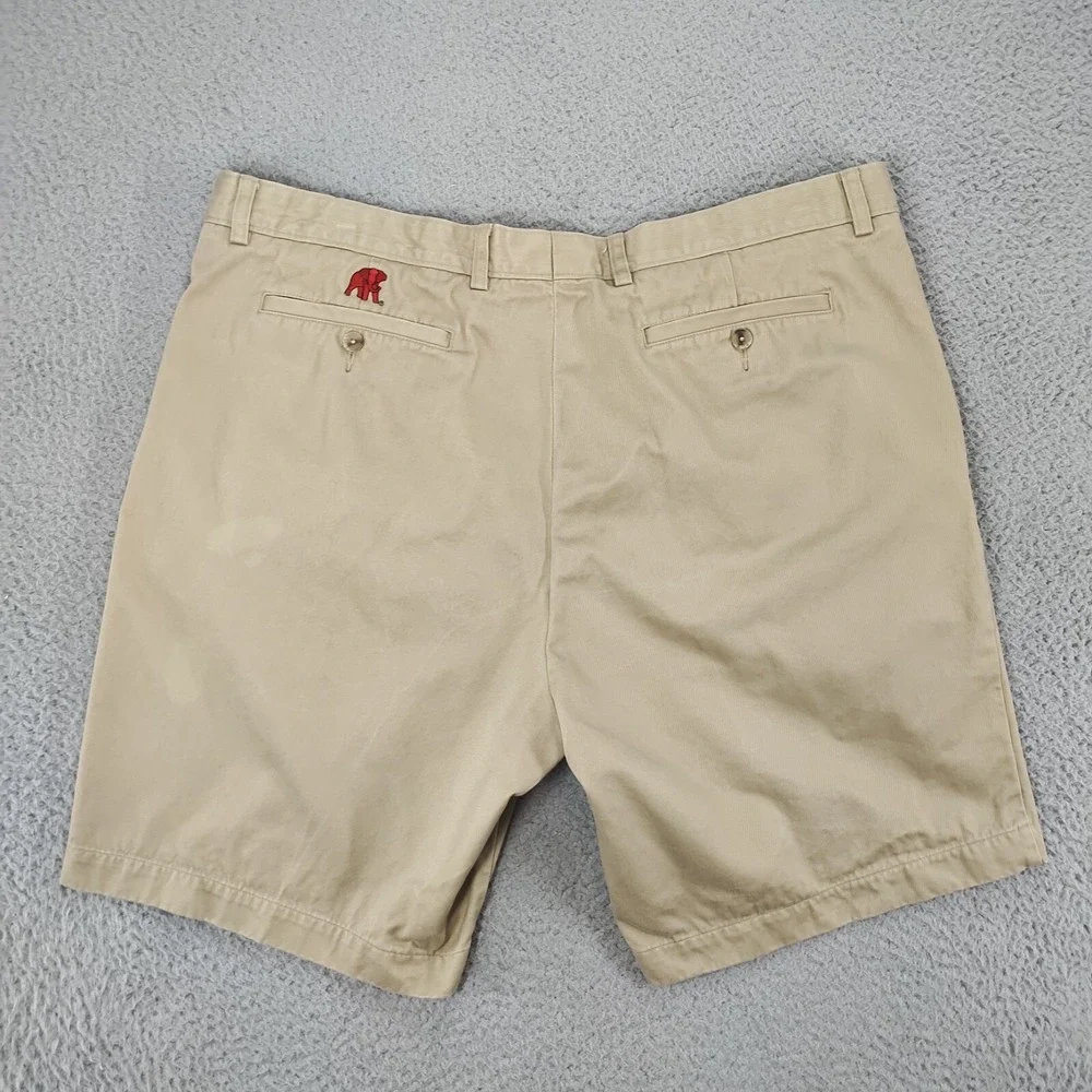 Alabama Crimson Tide Shorts Men 42 Khaki Pleated Elephant Embroidery Cutter Buck